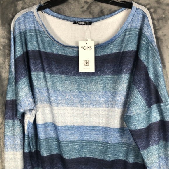 Yoins Woman's Pullover Your Inspiration Shirt Blue Blouse Size Adult XX Large - Picture 4 of 10